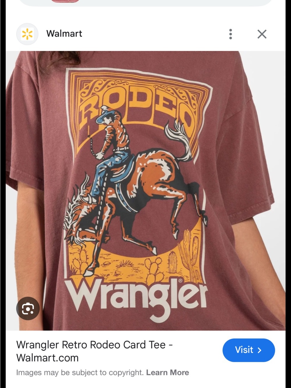 Wrangler Rust Rodeo Graphic Oversized Tee - Picture 5 of 11
